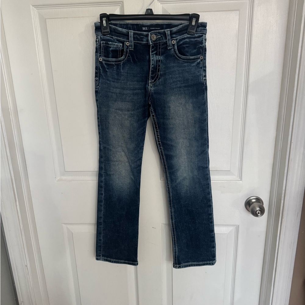 BKE Dark Blue Straight Leg Jeans